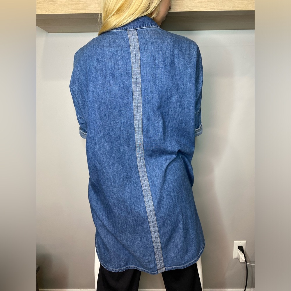 Guess Longline Button Down Denim Tunic. - Picture 5 of 8